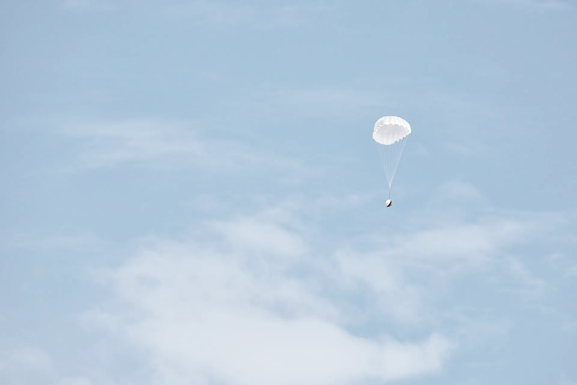 Parachute deployed for landing