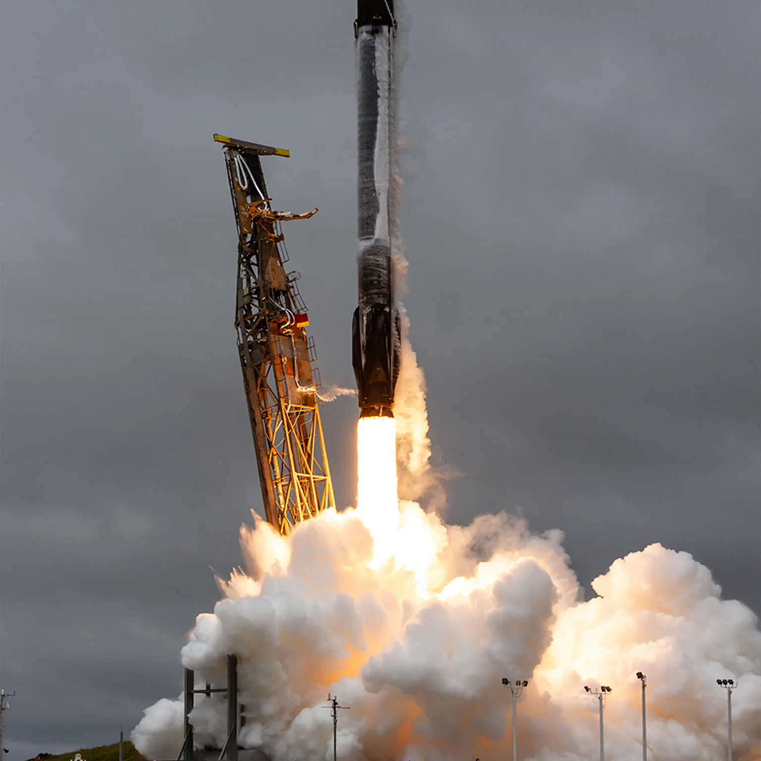 Rocket takes off from launchpad